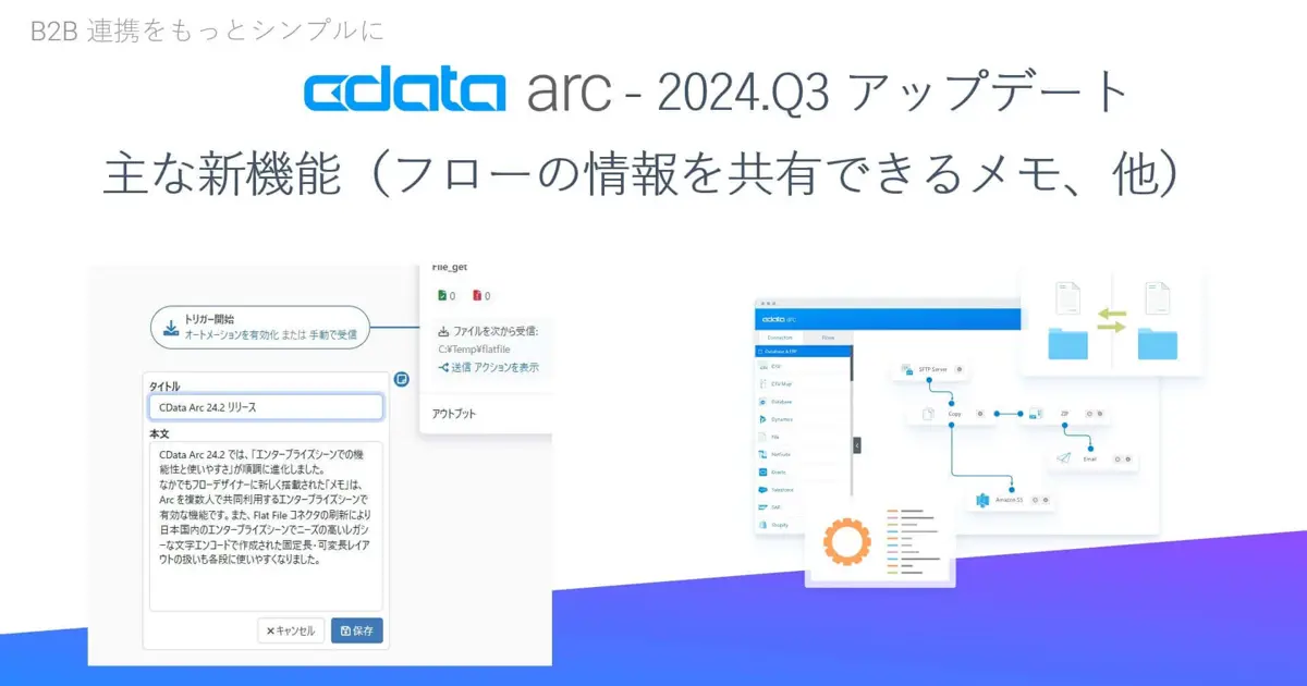 CData Arc 2024.Q3 アップデート - 主な新機能