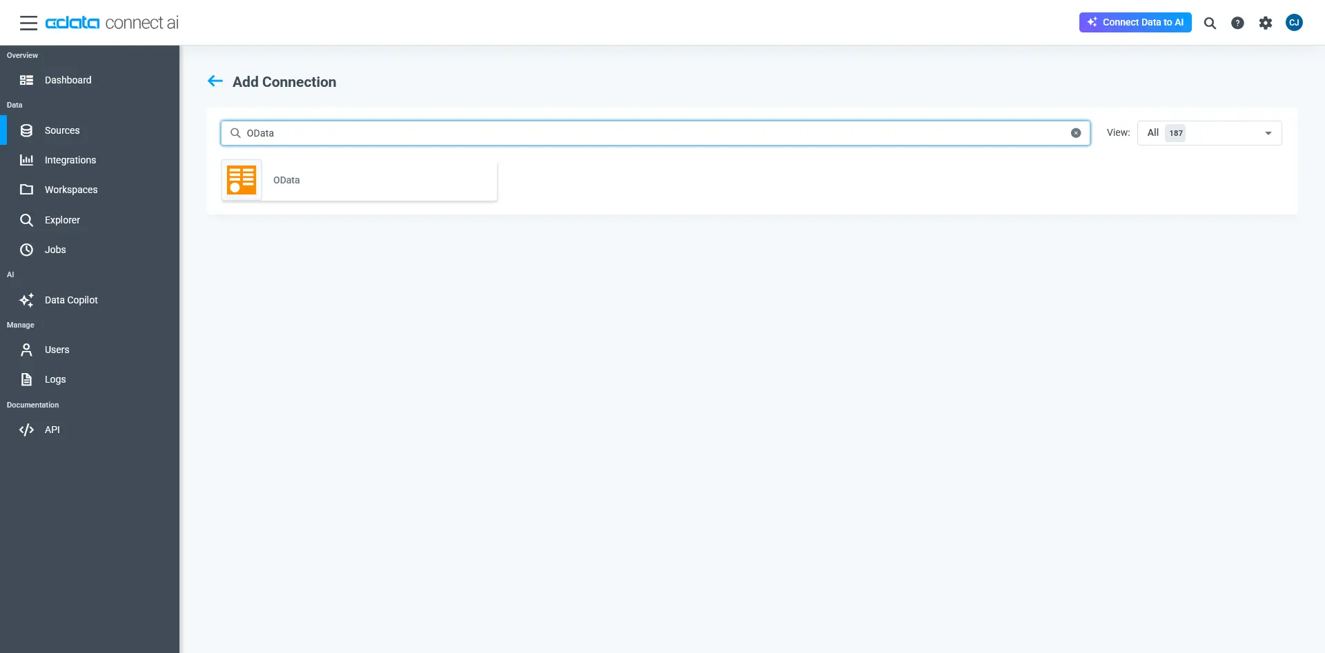 Connect AI のODataコネクタ