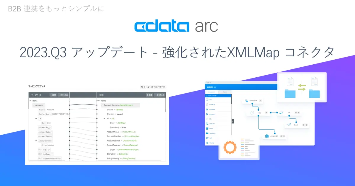 CData Arc 2023.Q3 アップデート - 強化されたXMLMap コネクタ