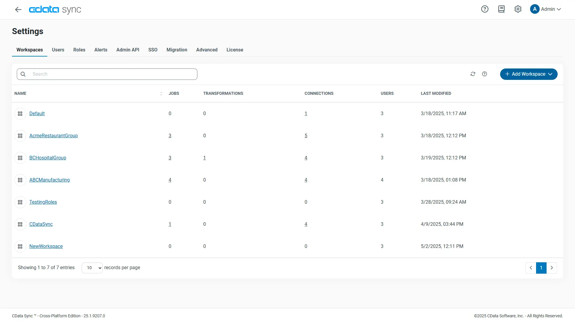 Sync Workspaces