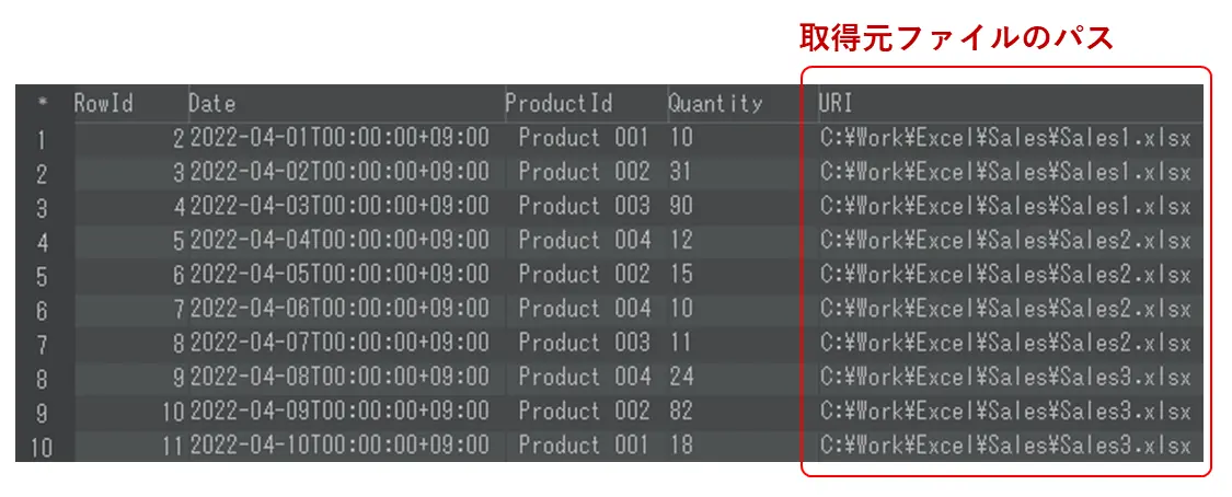 ファイル集約時に元のファイルの場所を取得する