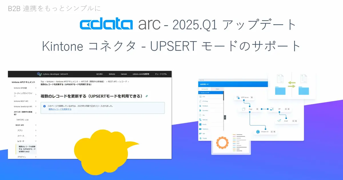 CData Arc 2025 リリース - Kintone コネクタのアップデート（UPSERT モードサポート）