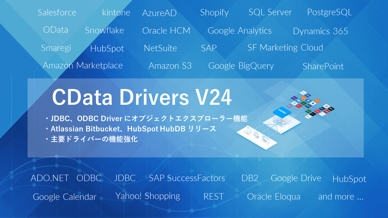 270以上のSaaS / DB にリアルタイムデータ連携する『CData Drivers』のV24 をリリース