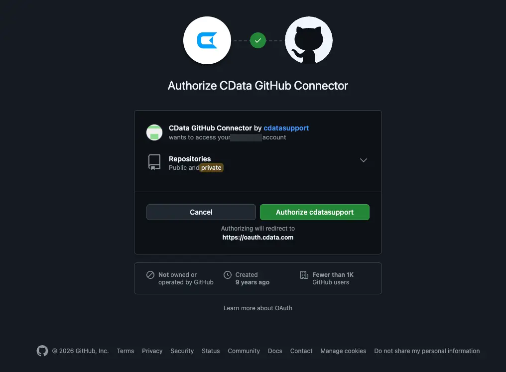 GitHub OAuth 認証画面