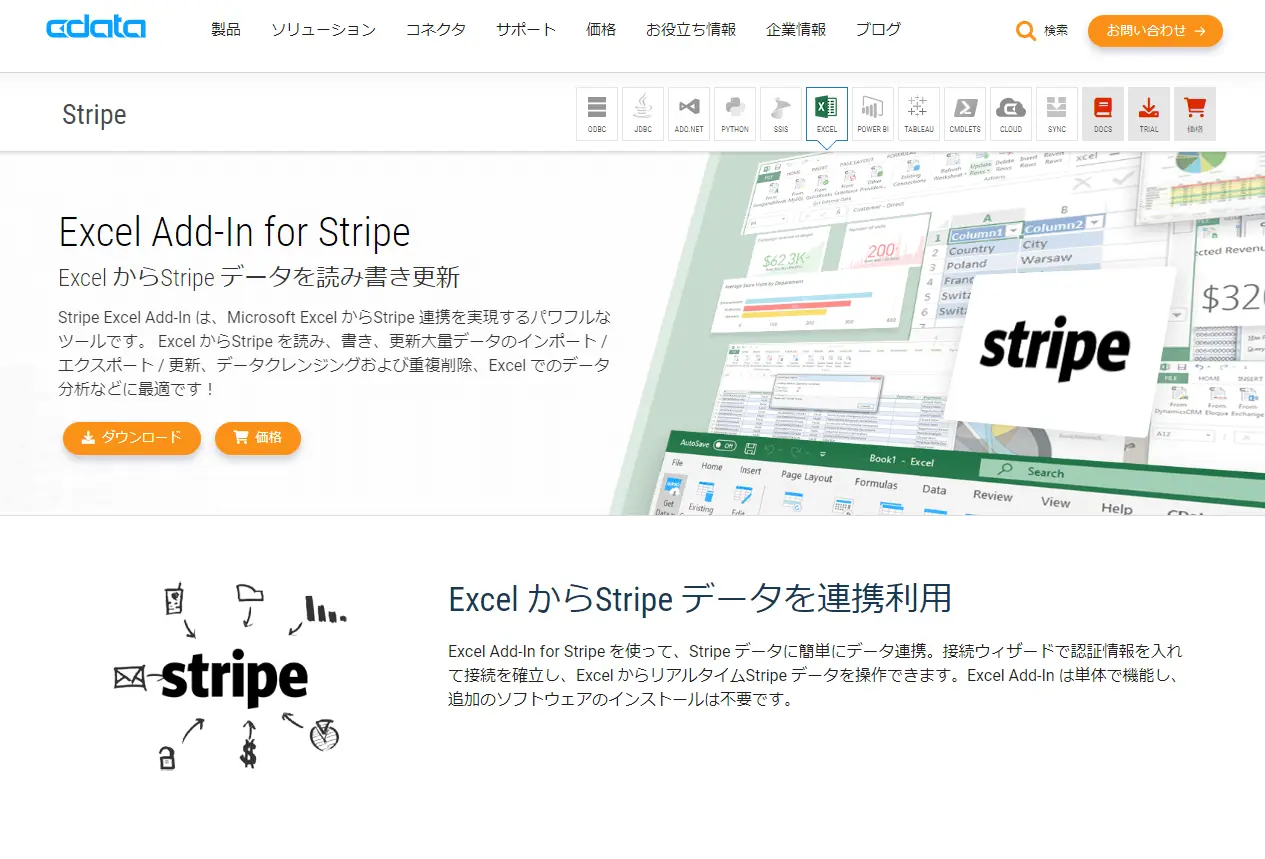 CData Excel Add-inのスクリーンショット