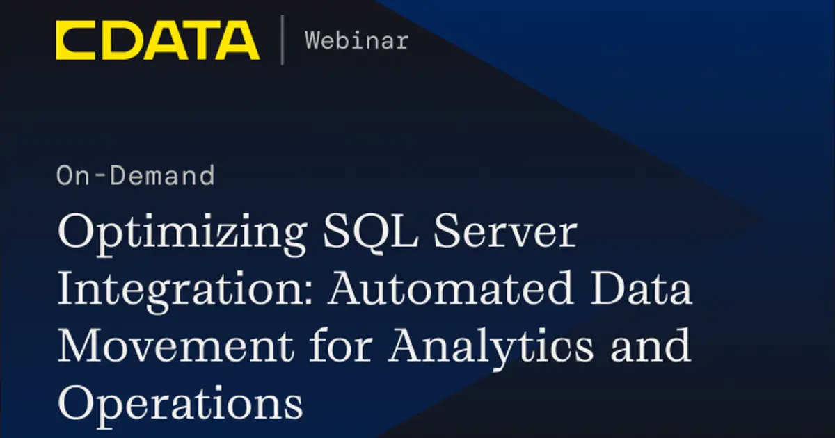 Optimizing SQL Server Integration with CData Sync