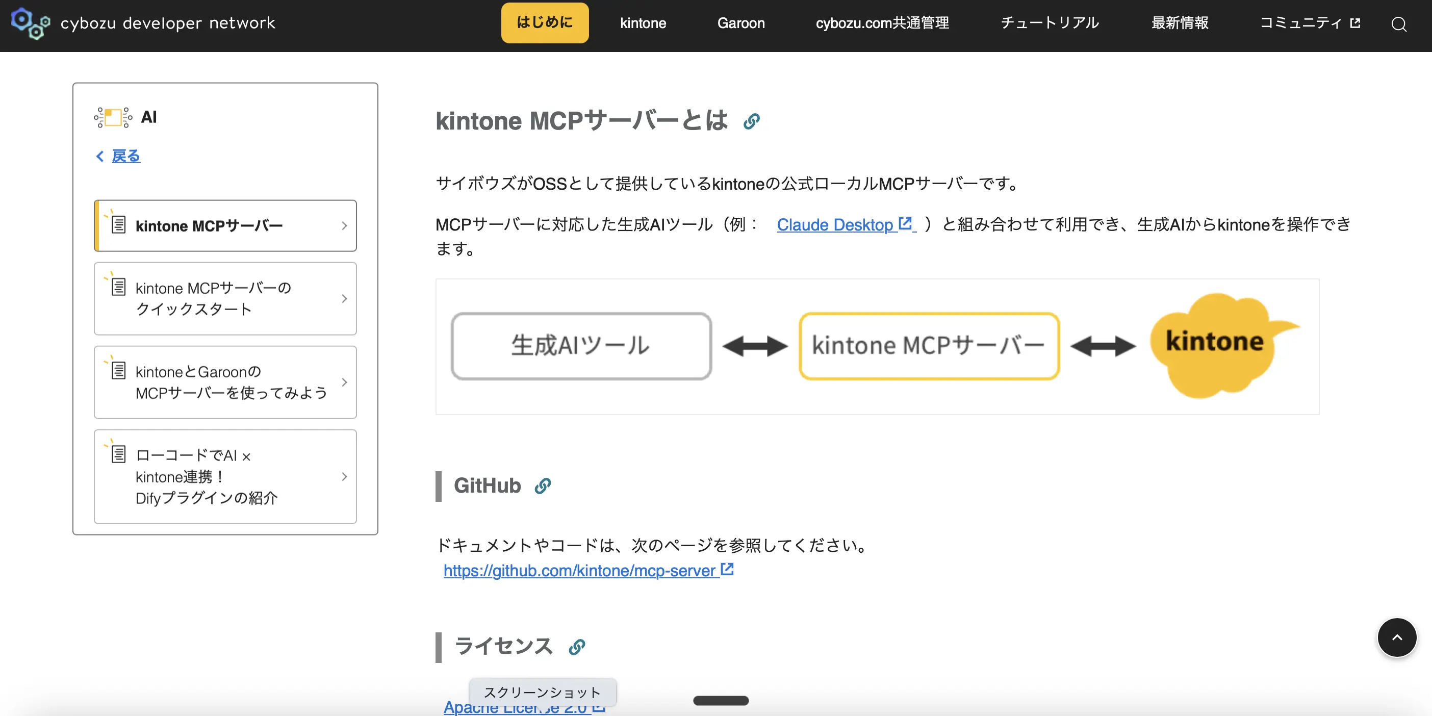 kintone MCP Server とは?現在提供されている3つの選択肢をフラットに比較