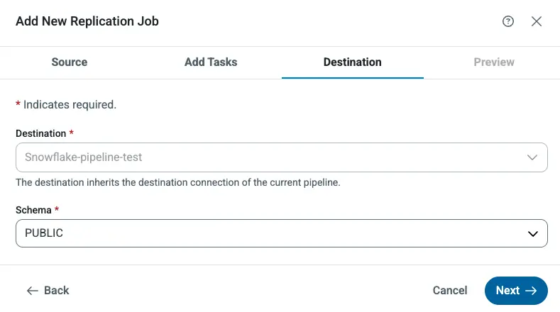 Snowflakeスキーマ選択