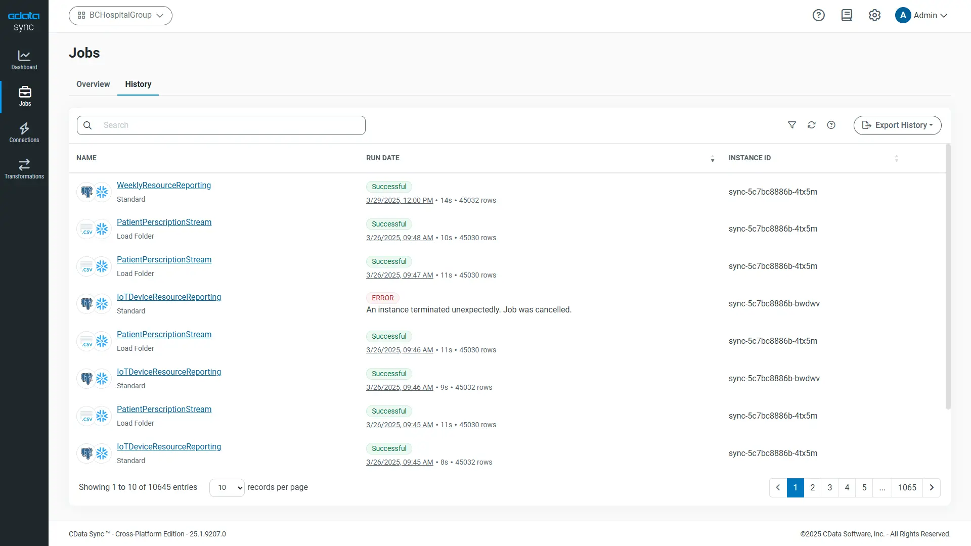 Sync jobs