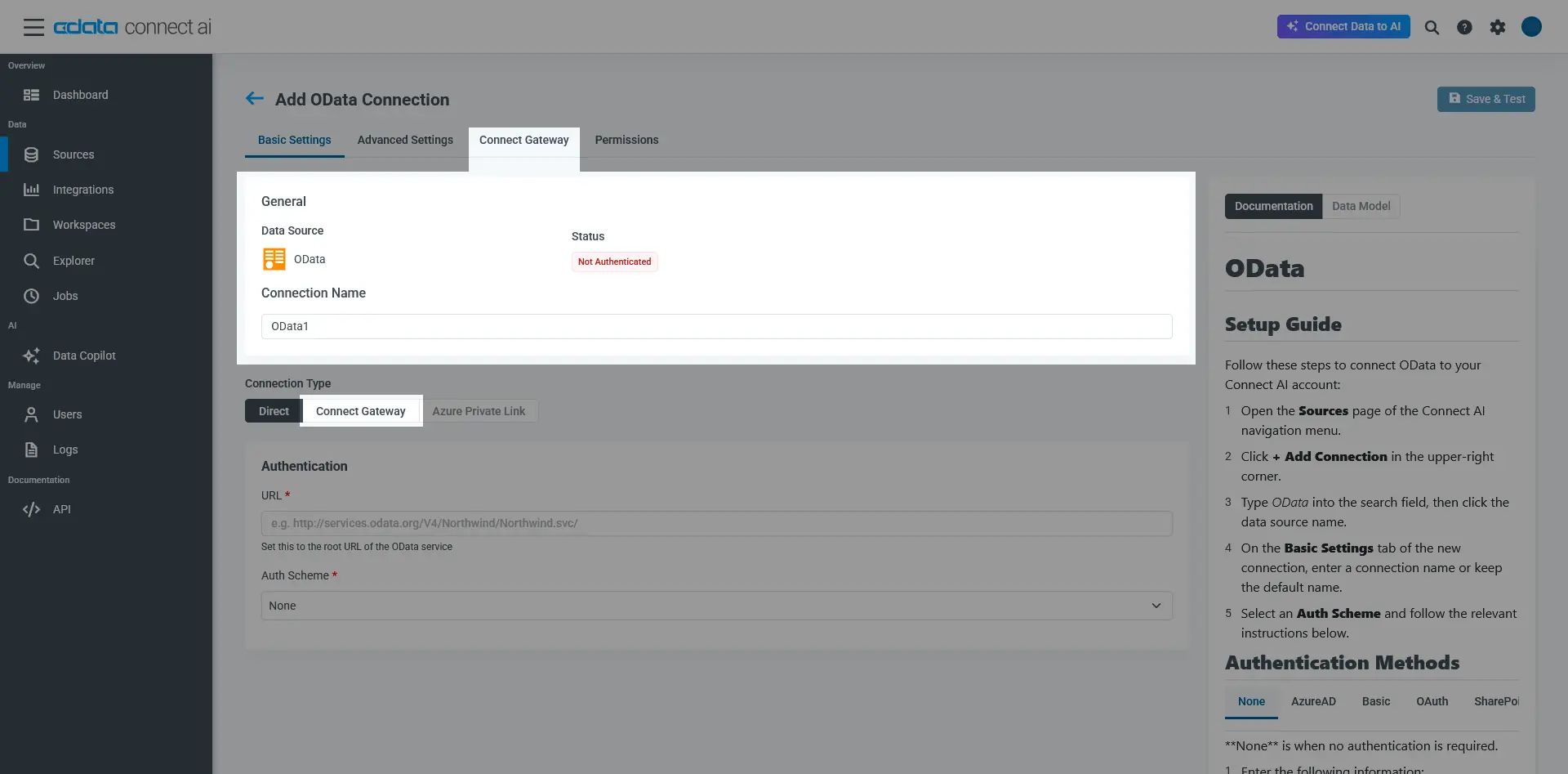 Connect AI のODataコネクタ