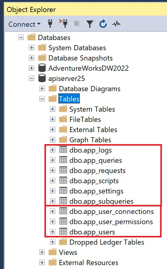 SSMSテーブル一覧