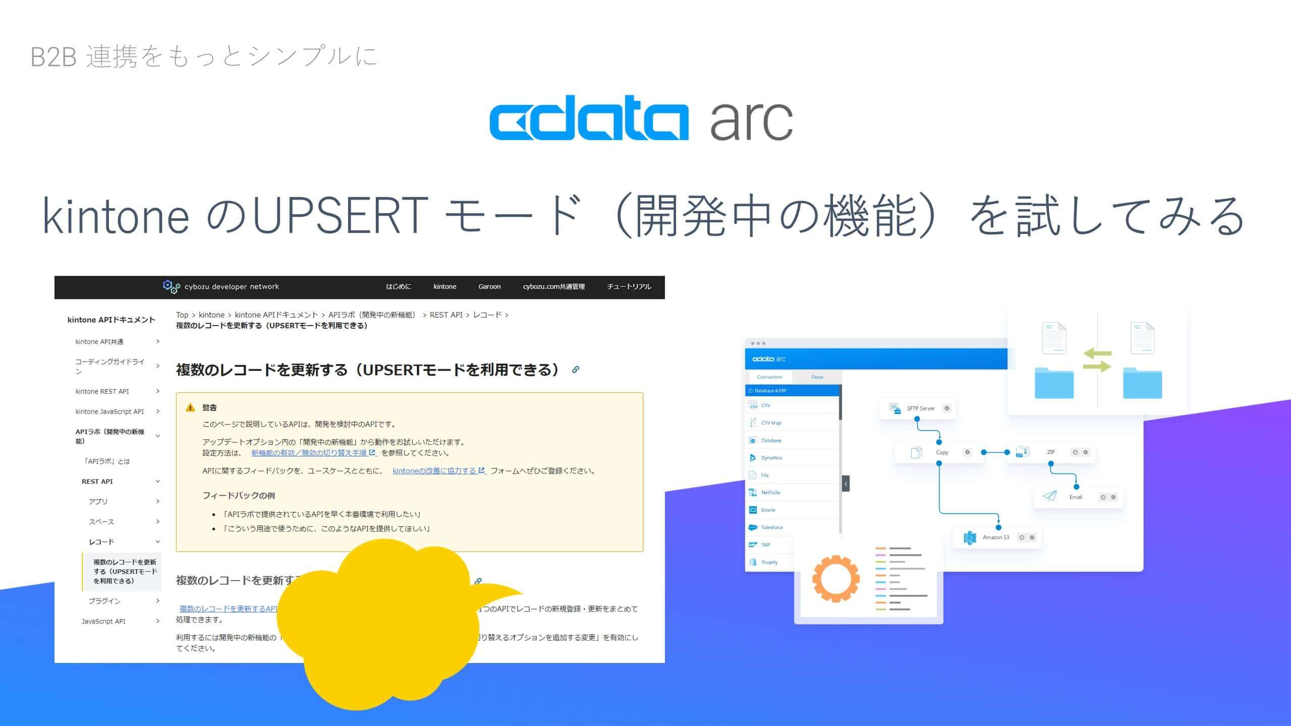 CData Arc で、kintone のUPSERT モード（開発中の機能）を試し