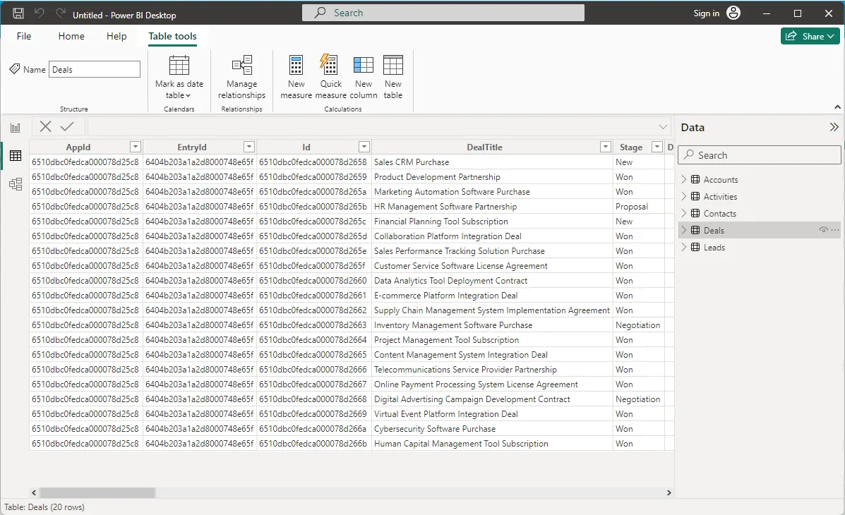 ノーコードアプリプラットフォーム JODOO のCRM アプリデータをPower BI Desktop で可視化・分析