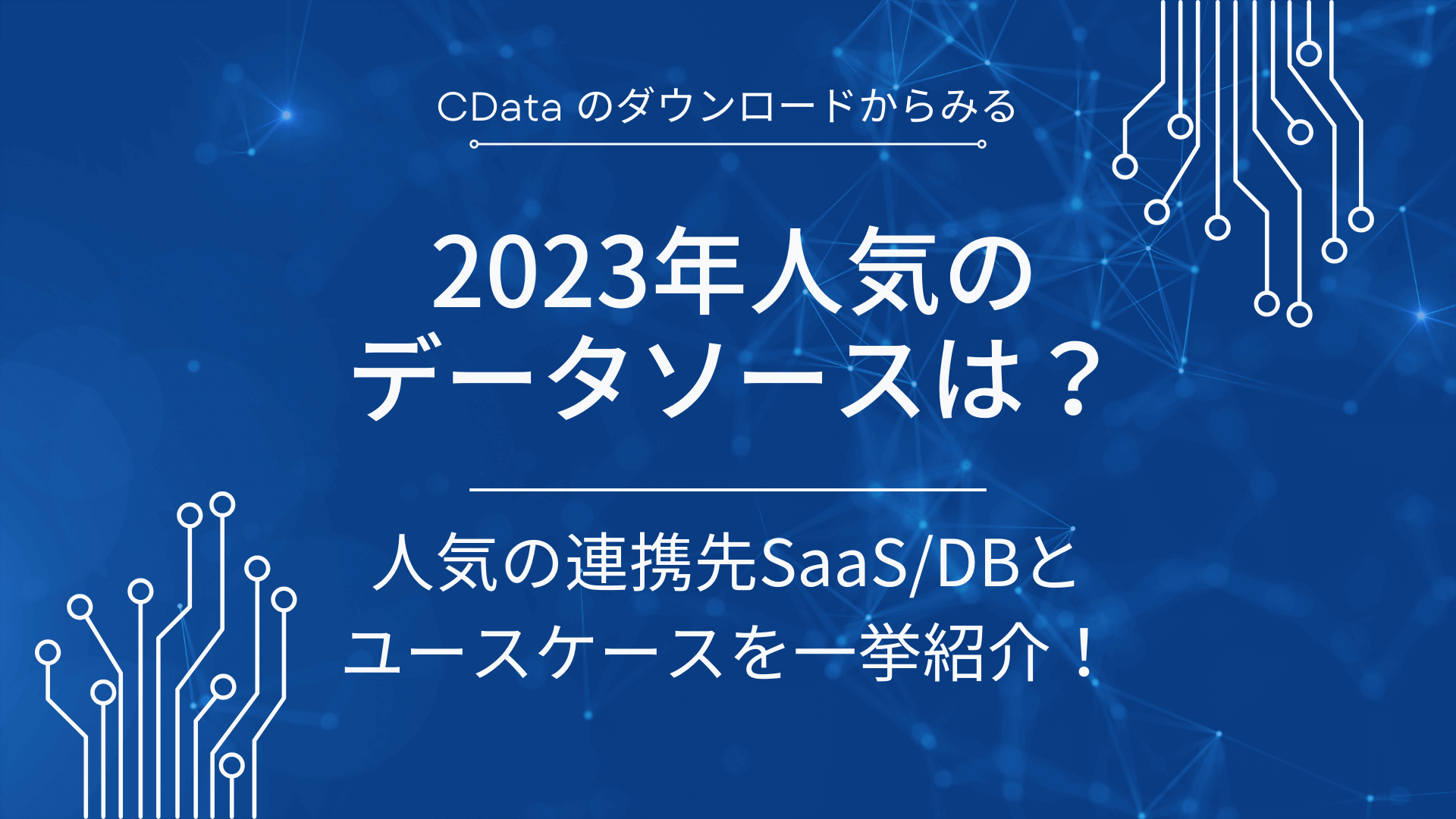 2024年人気の データソースは？人気の連携先SaaS/DB と ユースケースを一挙紹介！