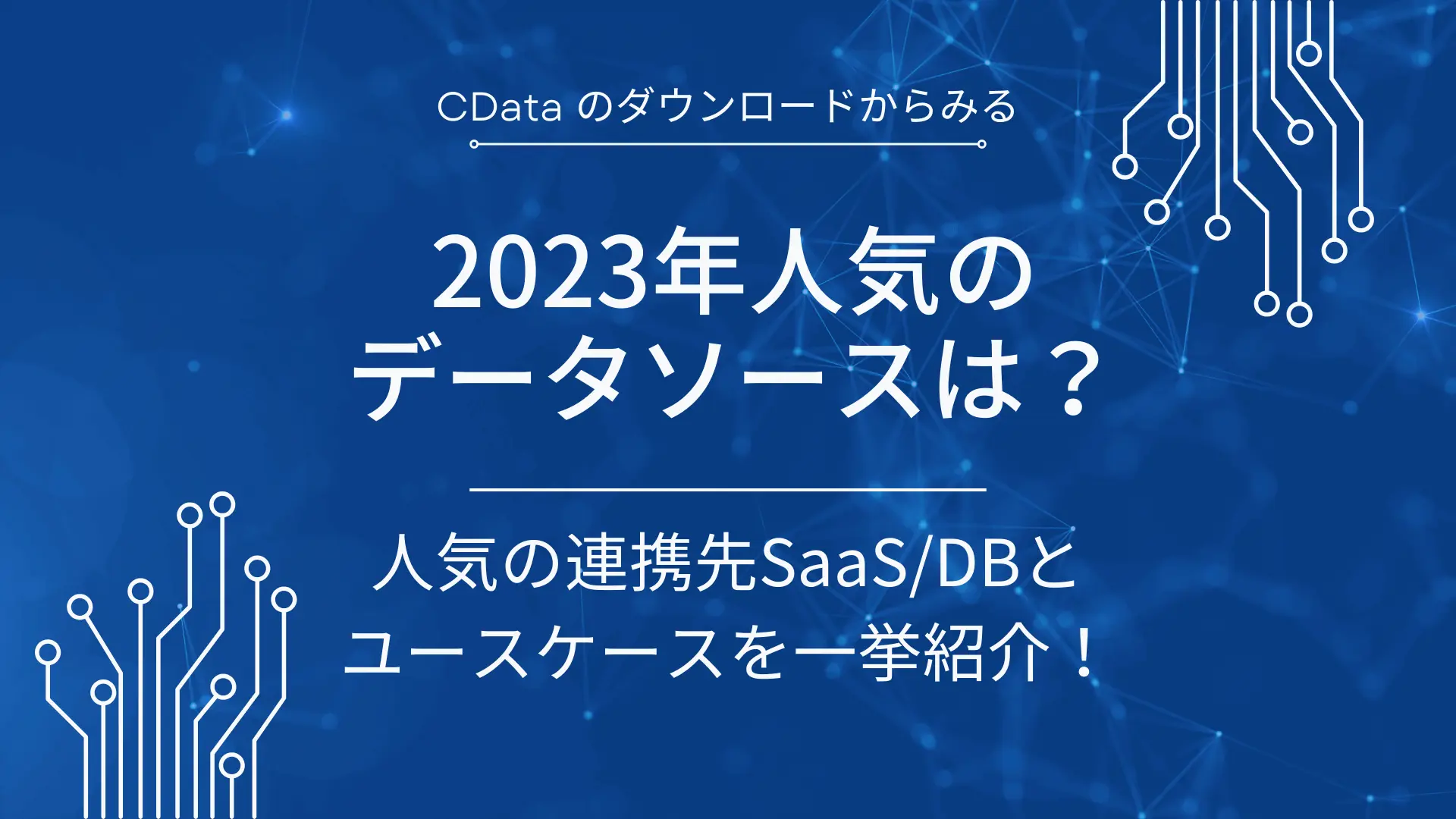 2024年人気の データソースは?人気の連携先SaaS/DB と ユースケースを一挙紹介!