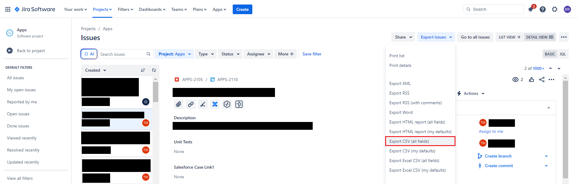 Jira Export to Excel