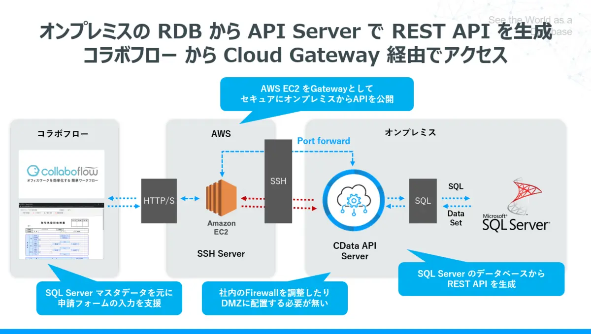 コラボフロークラウドの申請フォームで SQL Server のマスタデータを参照する：CData API Server連携