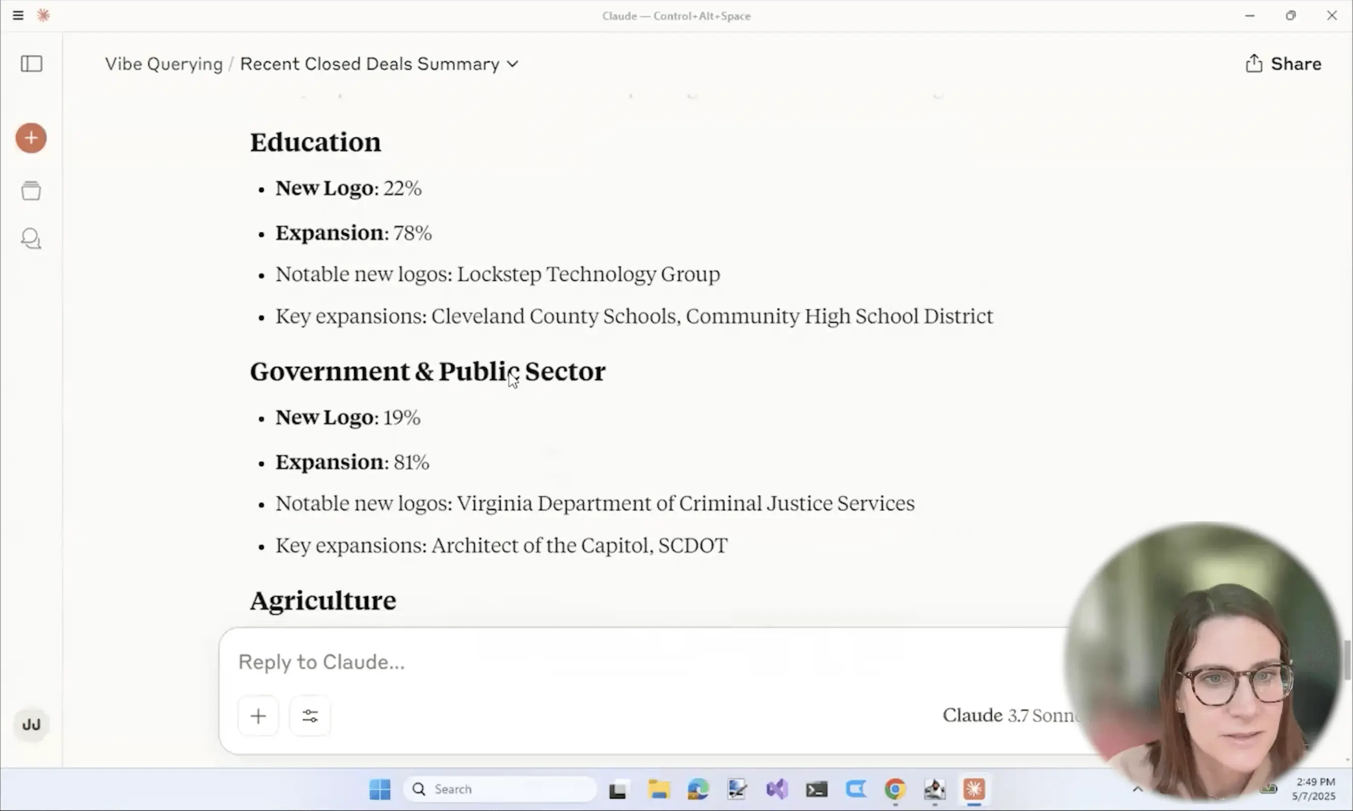 Vibe Querying: Sales and Marketing Data
