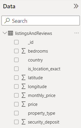 Data search field
