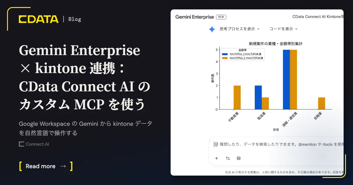 Gemini Enterprise × kintone 連携の方法：CData Connect AI のカスタム MCP サーバー機能を使う