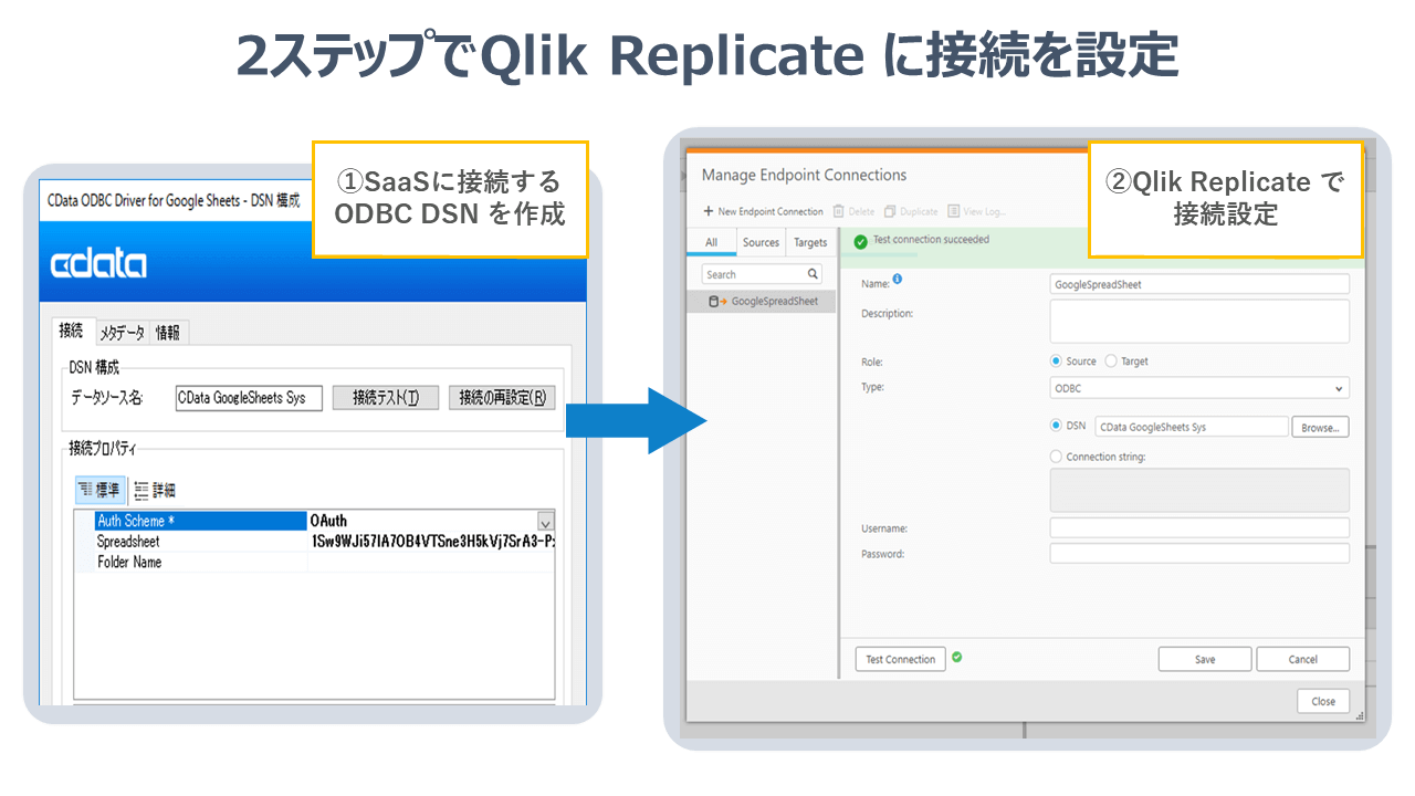 2ステップで接続を設定