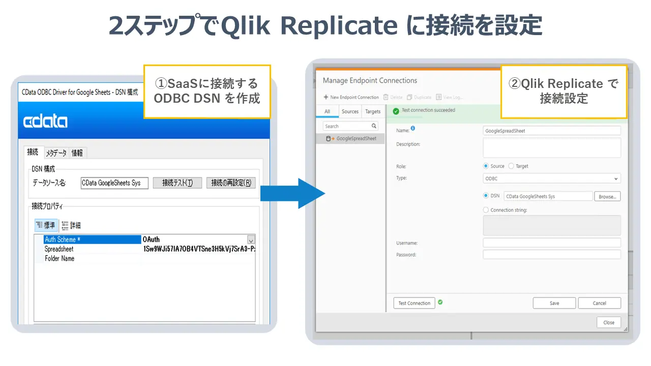 2ステップで接続を設定