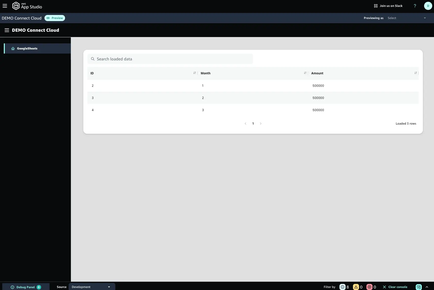 connectcloud-appstudio2spreadsheet