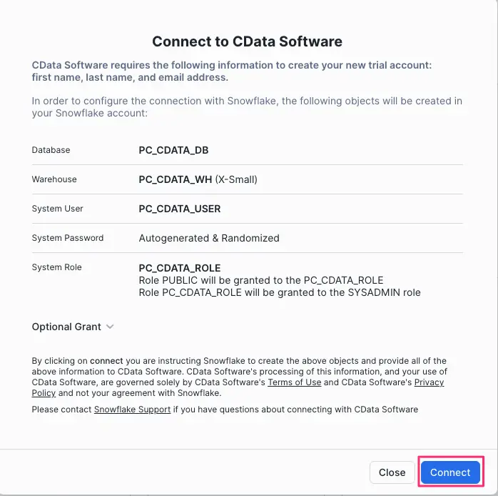 snowflake & cdata connect clloud
