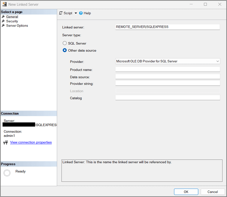 Creating and Configuring a SQL Server Linked Server