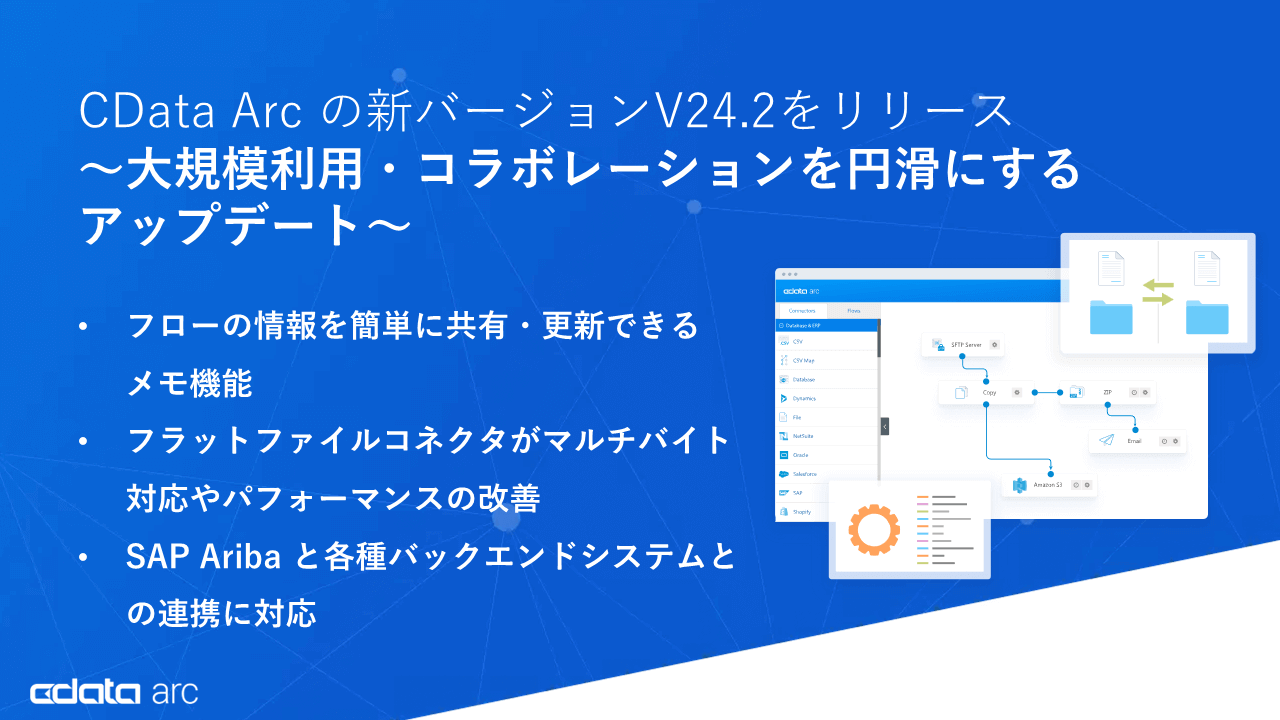 B2B 連携の『CData Arc』が大規模利用・コラボレーションを円滑にするアップデートを盛り込んだV24.2 をリリース