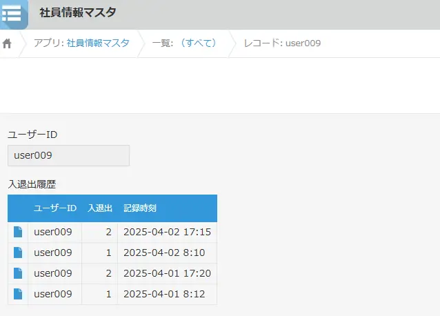 社員情報マスタ明細