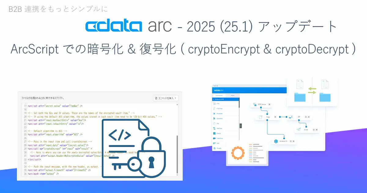 CData Arc - ArcScript での暗号化&復号化（cryptoEncrypt&cryptoDecrypt）