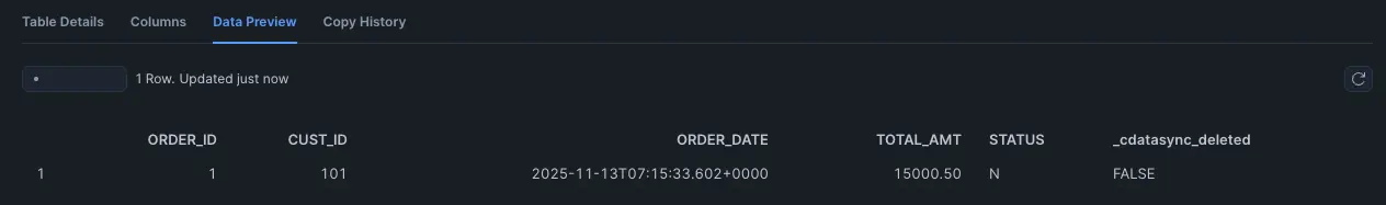 1回目のジョブ実行結果