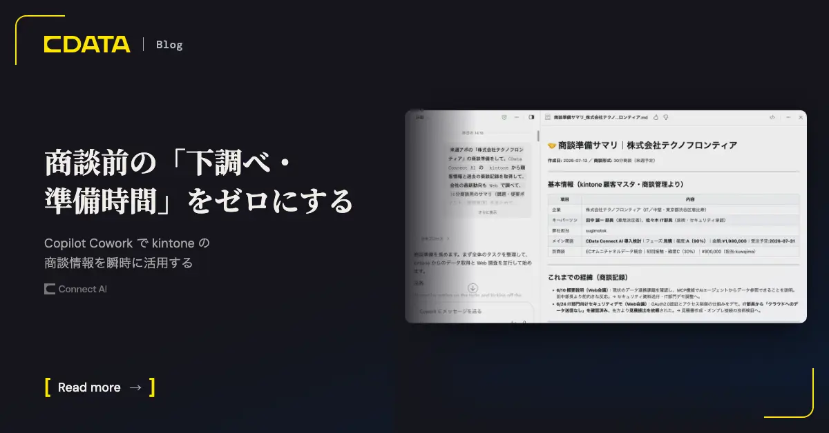 商談前の「下調べ・準備時間」をゼロにする：Copilot Cowork でkintone の商談情報を活用