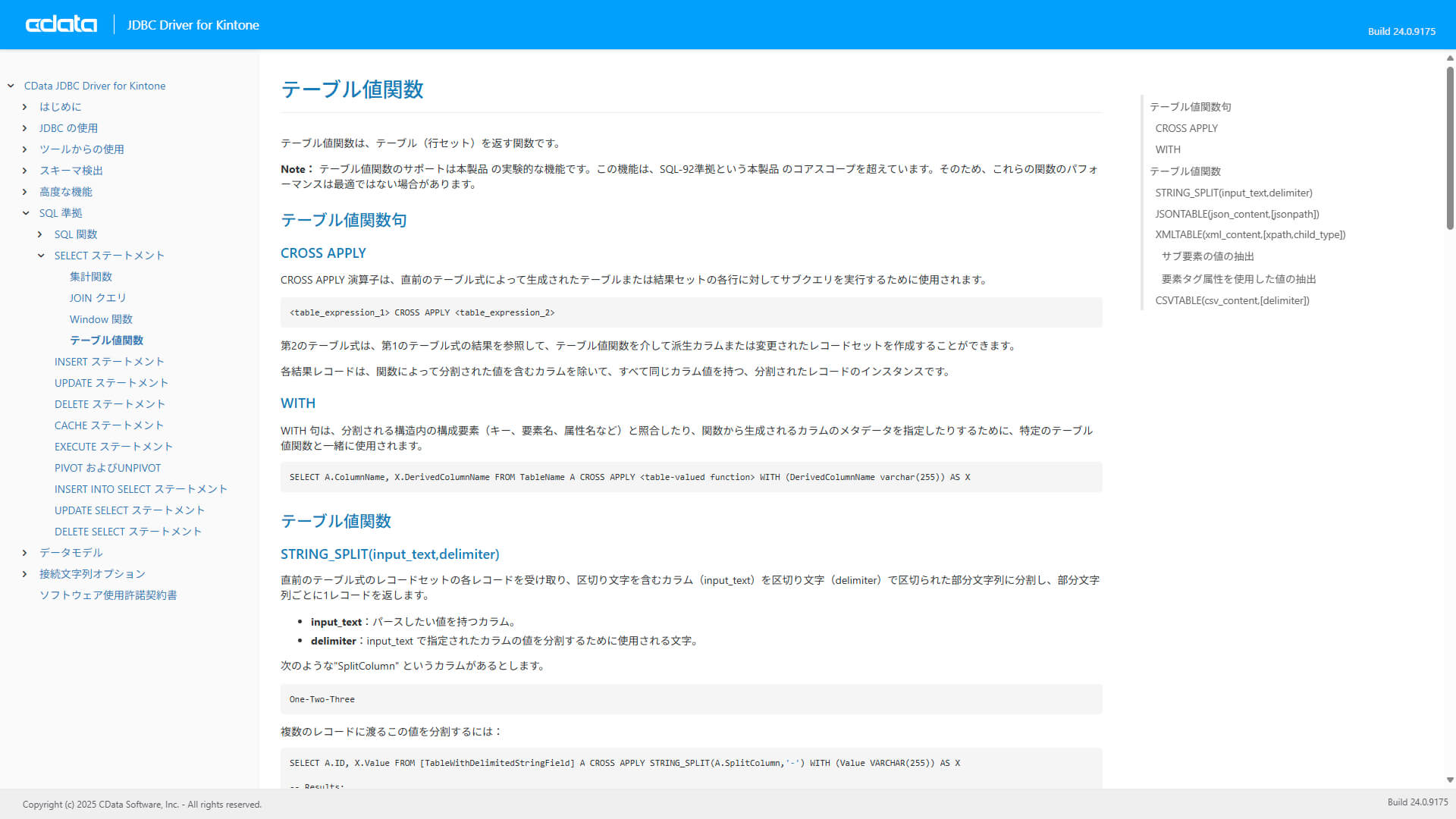 CData Drivers - テーブル値関数(Table-Valued Functions)の利用例