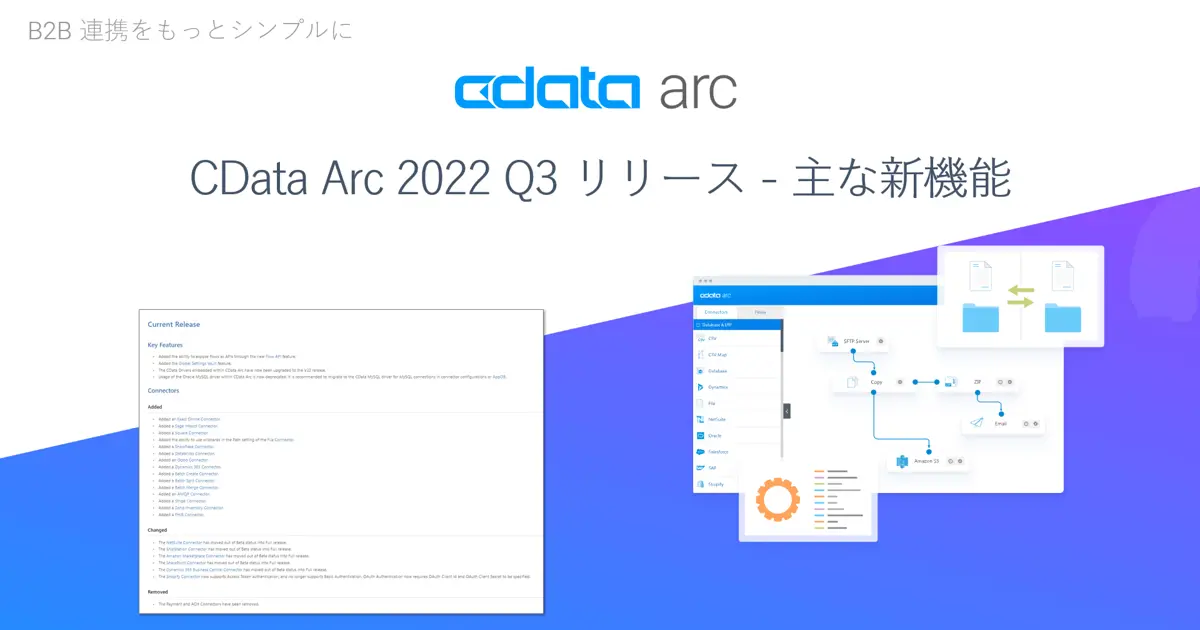 CData Arc 2022 Q3 リリース - 主な新機能