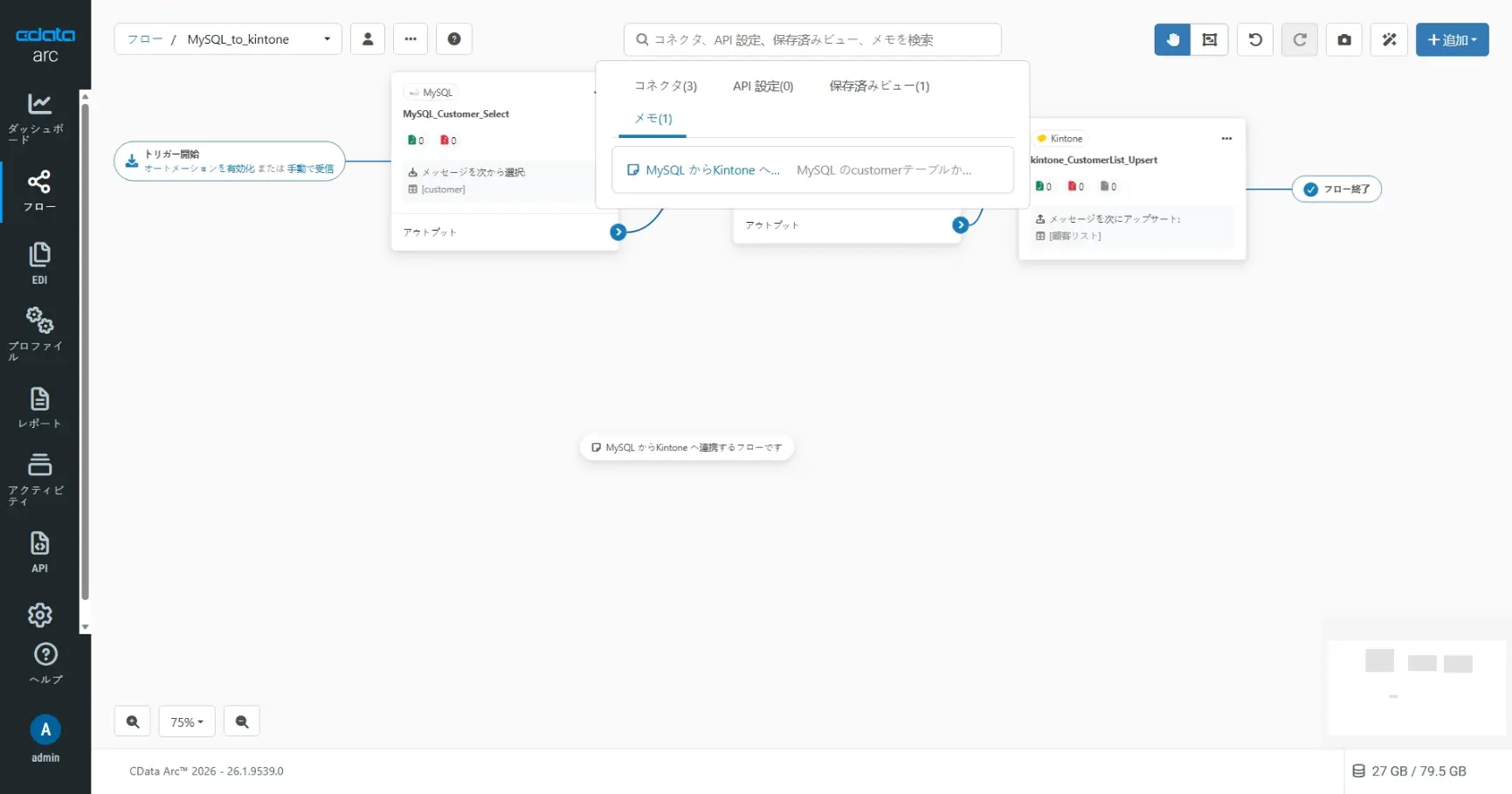 CData Arc ハンズオンテキスト(kintone 版)(シナリオ1-1)