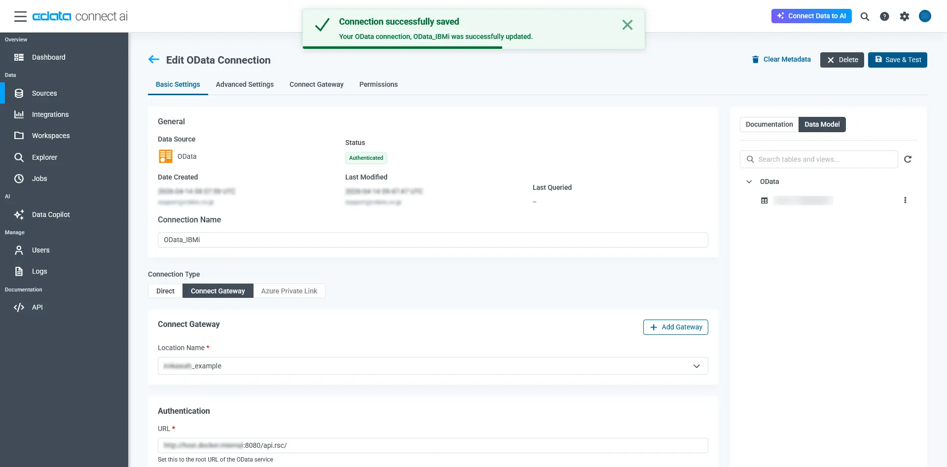 Connect AI のODataコネクタ