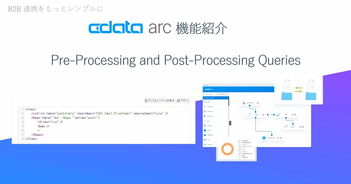 CData Arc 機能紹介 - Pre-Processing and Post-Processing Queries