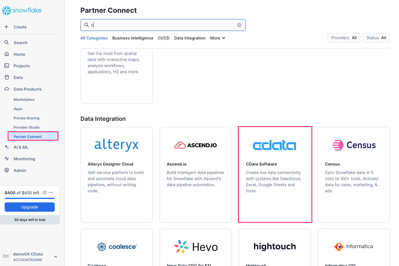 snowflake & cdata connect clloud
