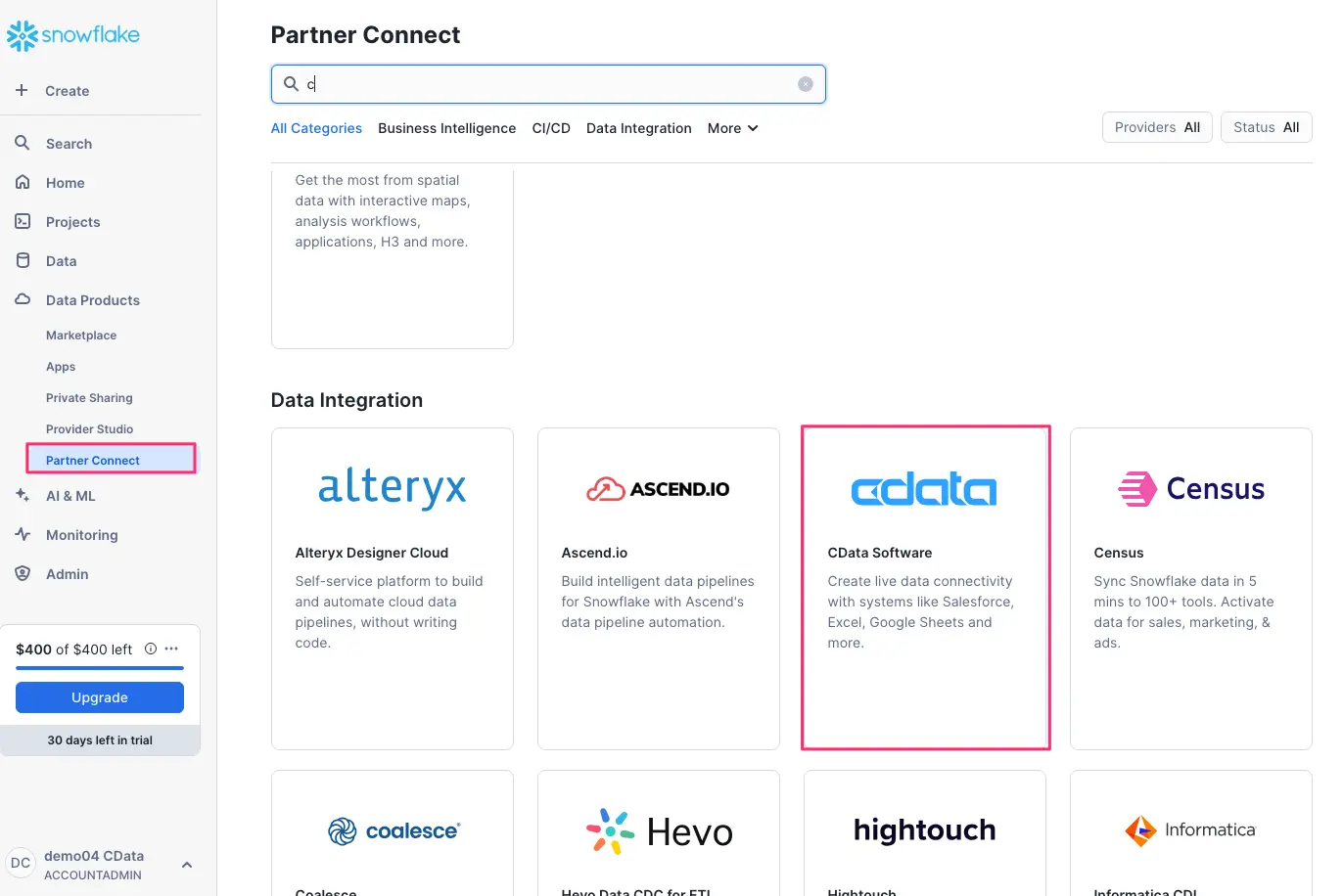 snowflake & cdata connect clloud