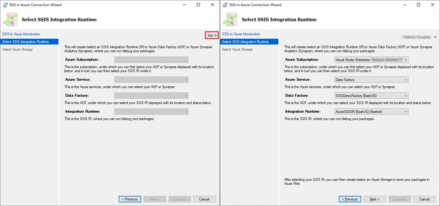 Select SSIS Integration Runtime