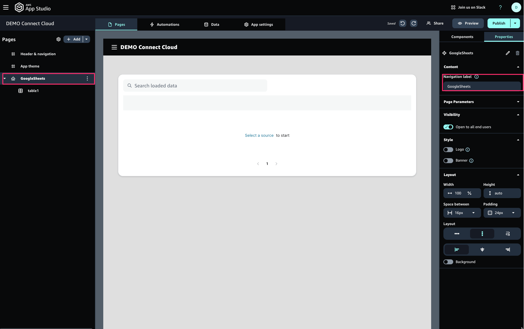connectcloud-appstudio2spreadsheet